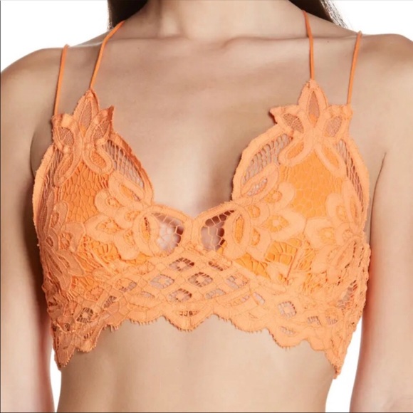 Last 1 NWT Free People Adella Bralette Neon Peach - Picture 5 of 10